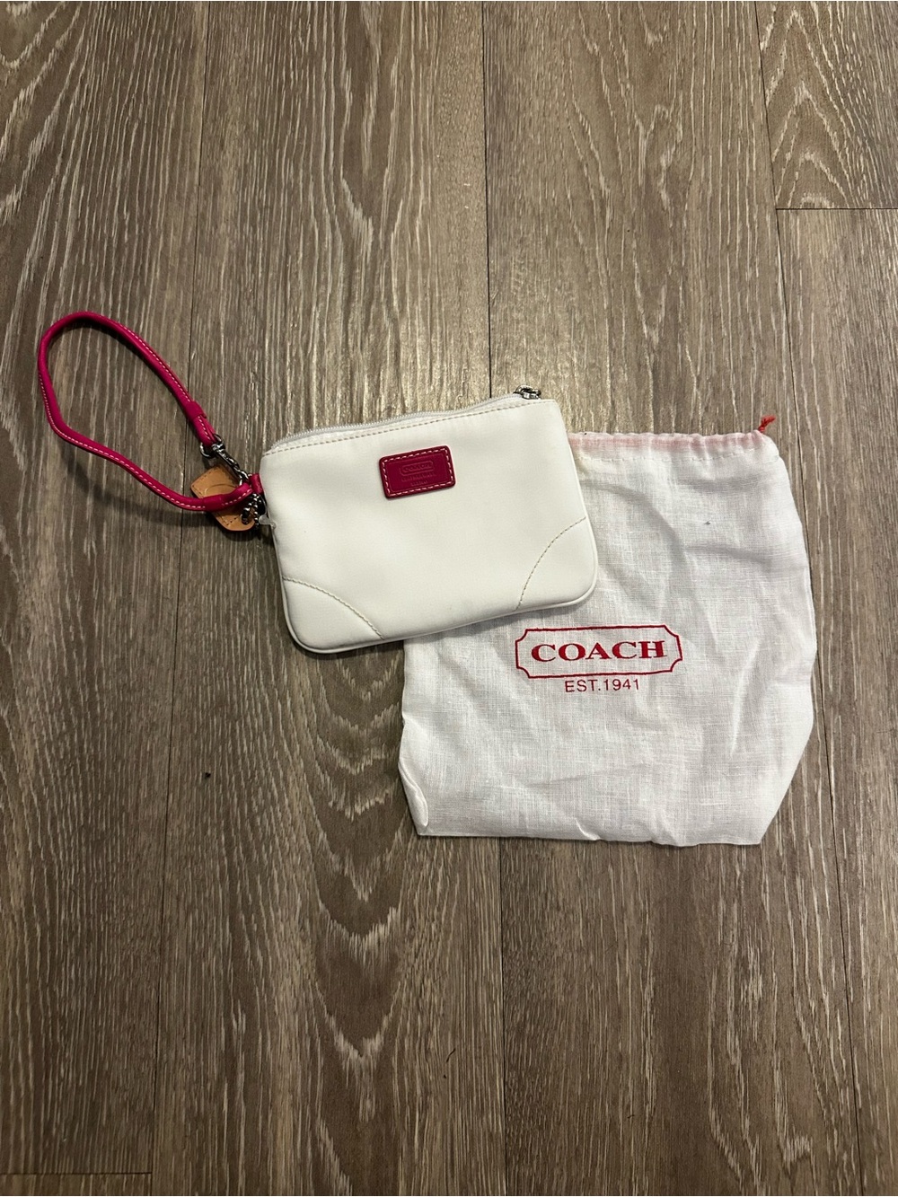 Vintage Coach Hampton Weekend White Nylon Wristlet